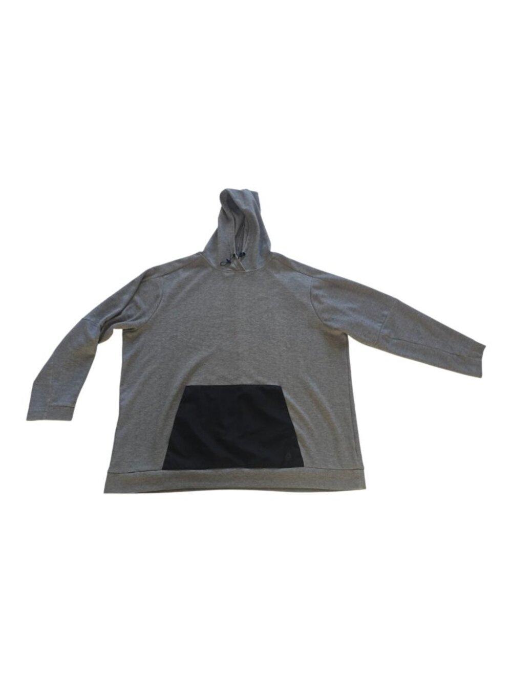 MENS GRAY REEBOK HOODED SWEATER SIZE 3XLT WORN LONG SLEEVE BELLY POCKET BLACK